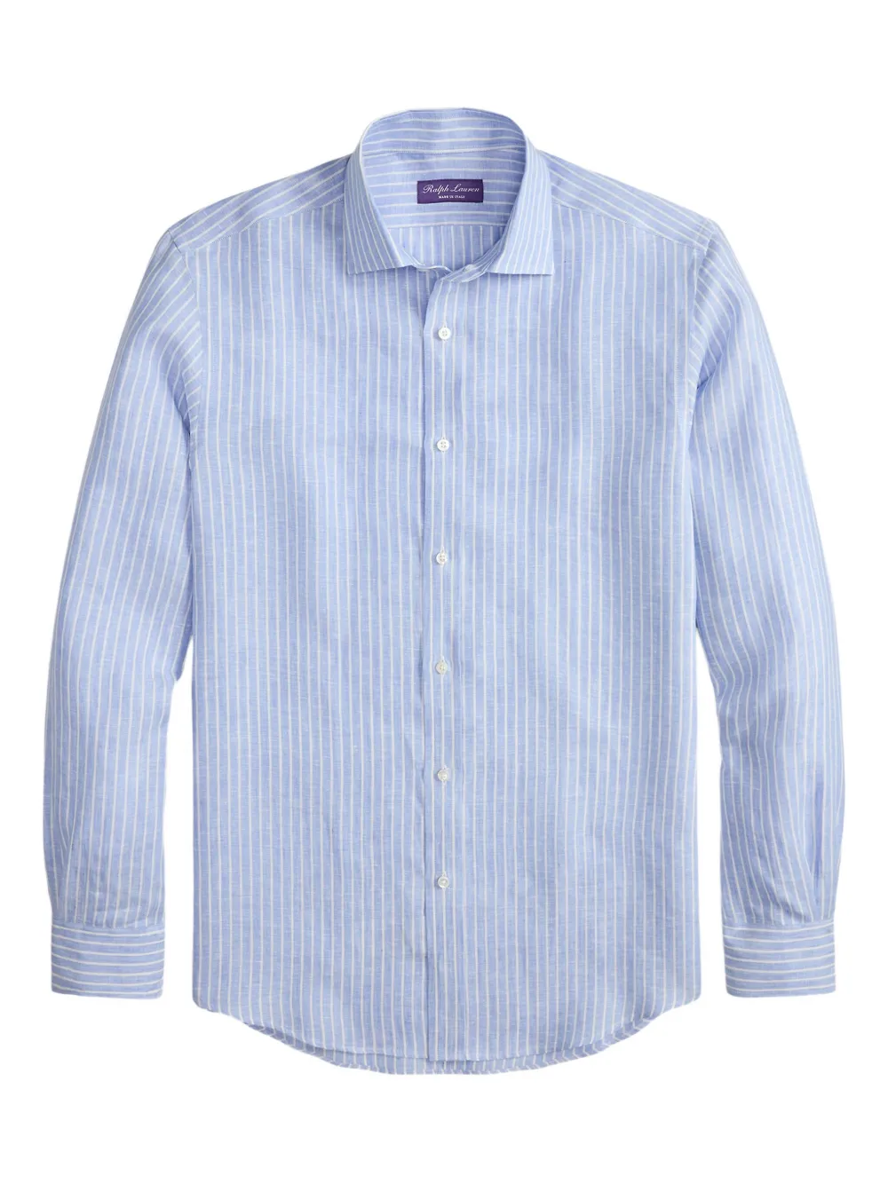 

Льняная рубашка в полоску Ralph Lauren Purple Label, синий