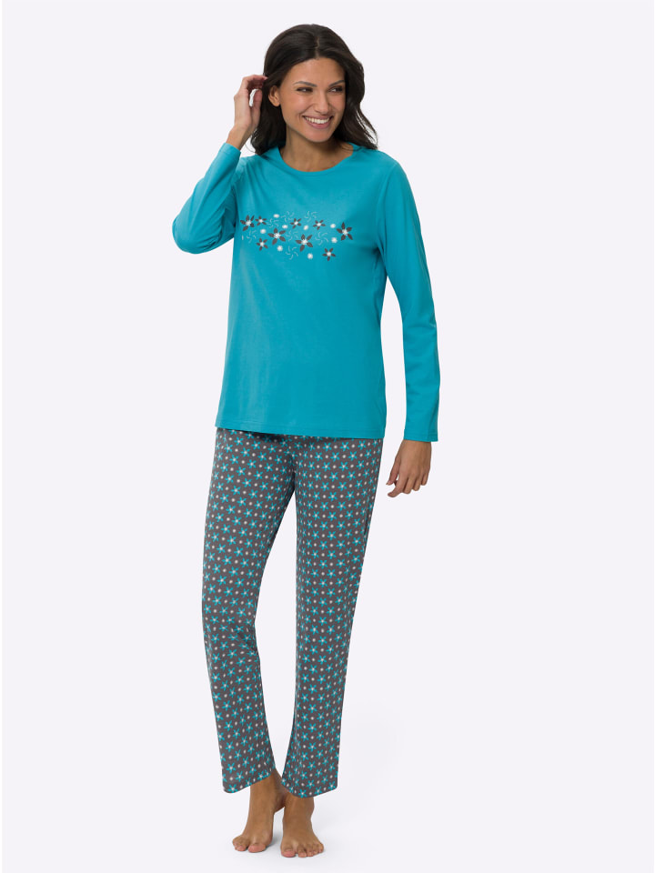 

Sieh an! Пижама с принтом бирюзового и антрацитового цвета