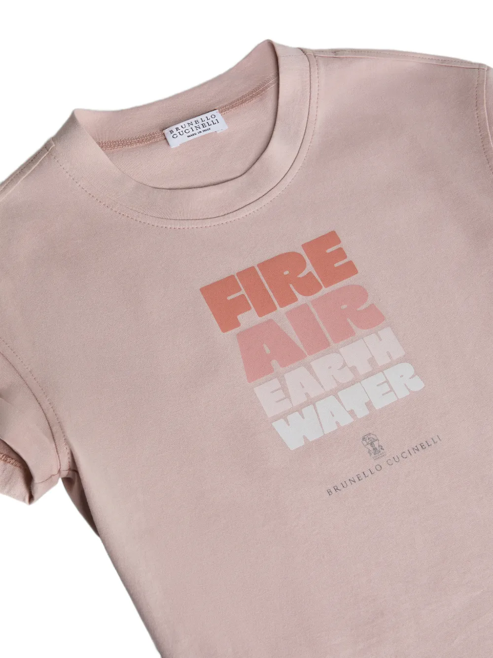 Футболка из джерси с принтом Brunello Cucinelli Kids, розовый — фото 3