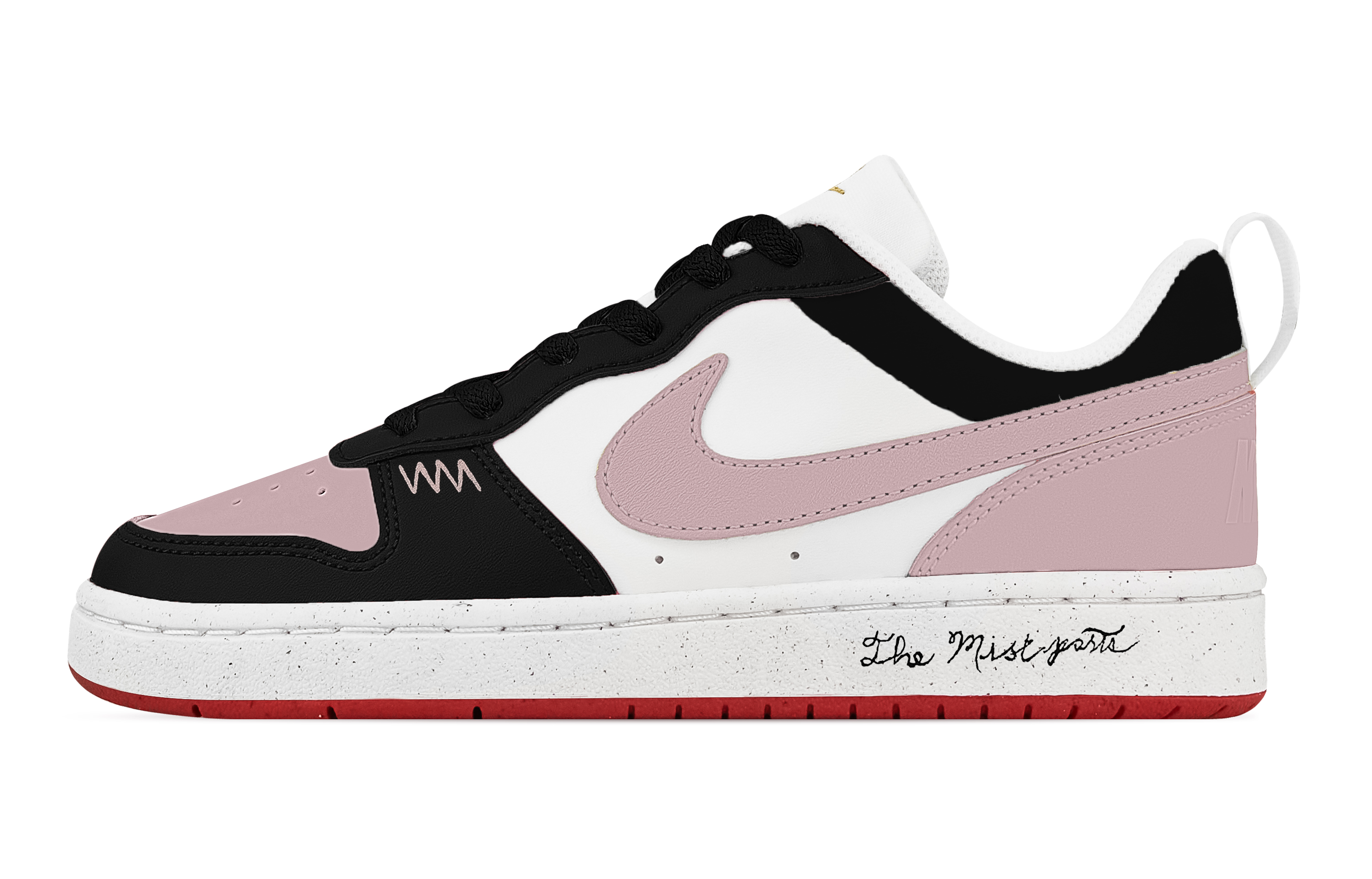 

Nike Кроссовки для скейтбординга Court Borough Blackberry Abrasion Resistant Slip Resistant низкие унисекс Black Pink