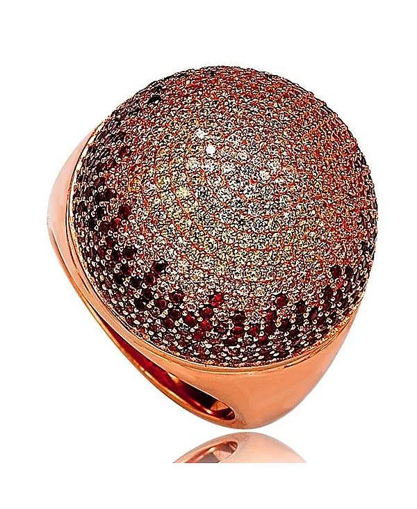 

Кольцо-Купол Suzy Levian из стерлингового серебра с кубическим цирконием разных цветов Suzy Levian New York, rose