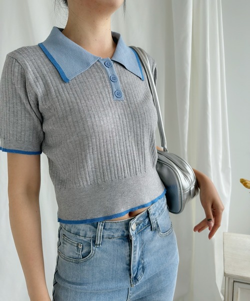 

Футболка-поло с воротником-стойкой Aimoha, серая