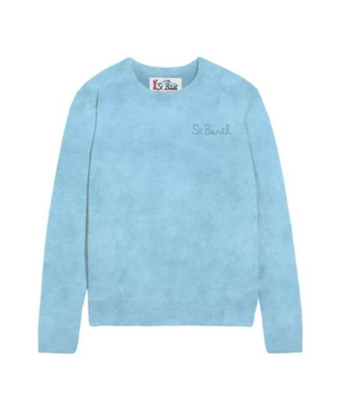 

Пуловер из смеси кашемира с принтом. Mc2 Saint Barth, синий