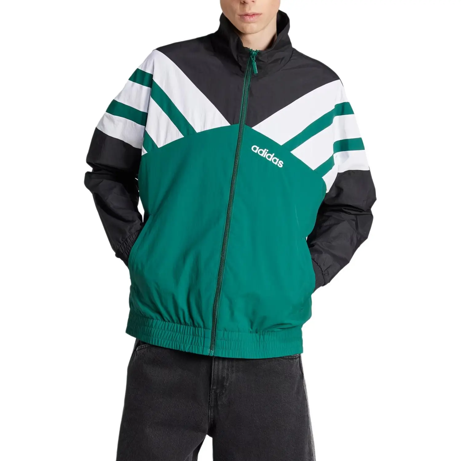 Adidas Originals Адидас Двухцветная Тренировочная Курка, Green — фото 4