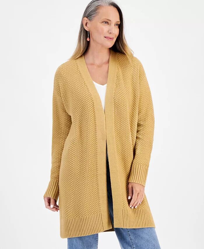 

Женский кардиган с открытым передом и длинными рукавами Style & Co, коричневый