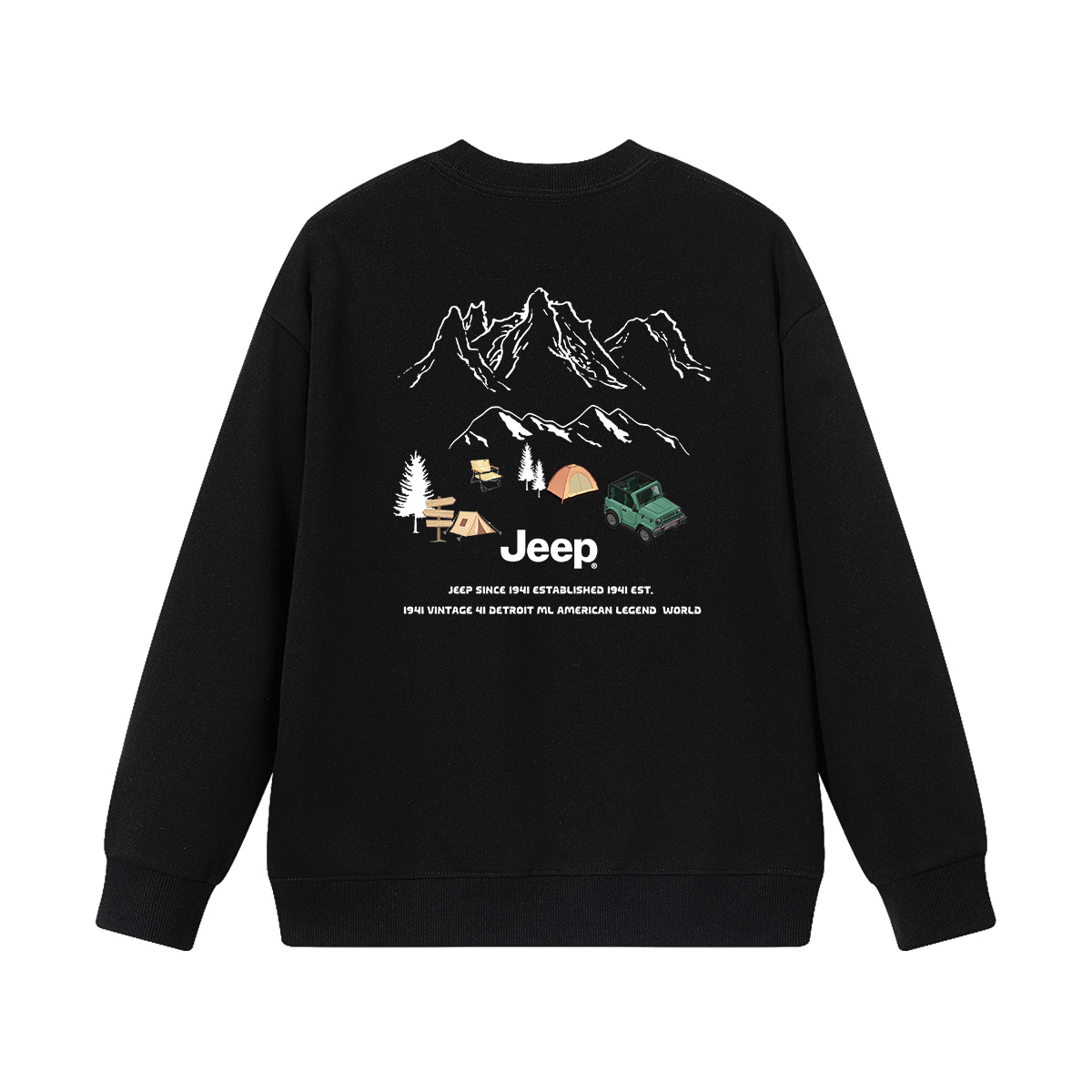 Детская толстовка с круглым вырезом утолщенная Jeep, new year красный fleece-lined — фото 2