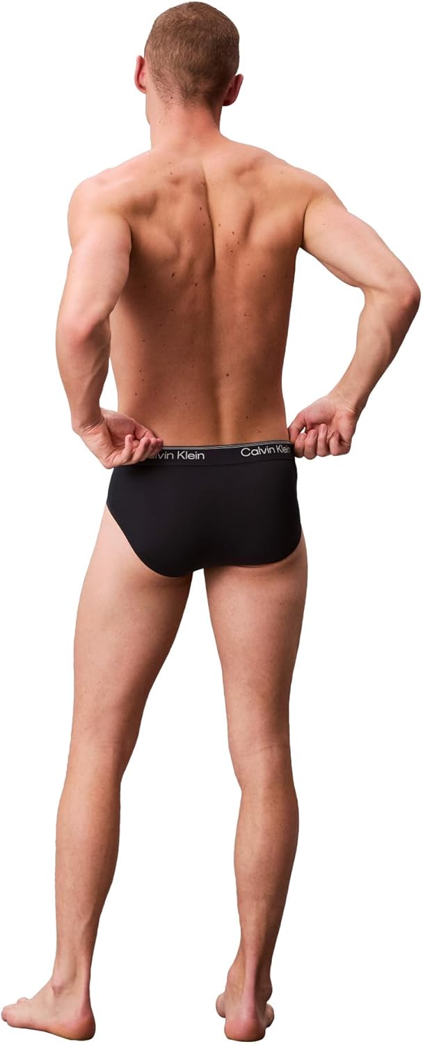 Комплект из 3 мужских трусов-брифов Calvin Klein Micro Stretch, Shoreline, Royalty, Blue Bell — фото 4