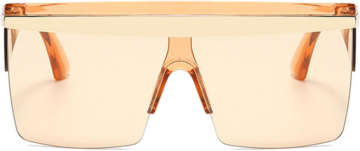 

Крупные квадратные солнцезащитные очки для женщин и мужчин, модные солнцезащитные очки в большой оправе с плоской верхней частью, винтажные солнцезащитные очки-щитки mincl, Champagn