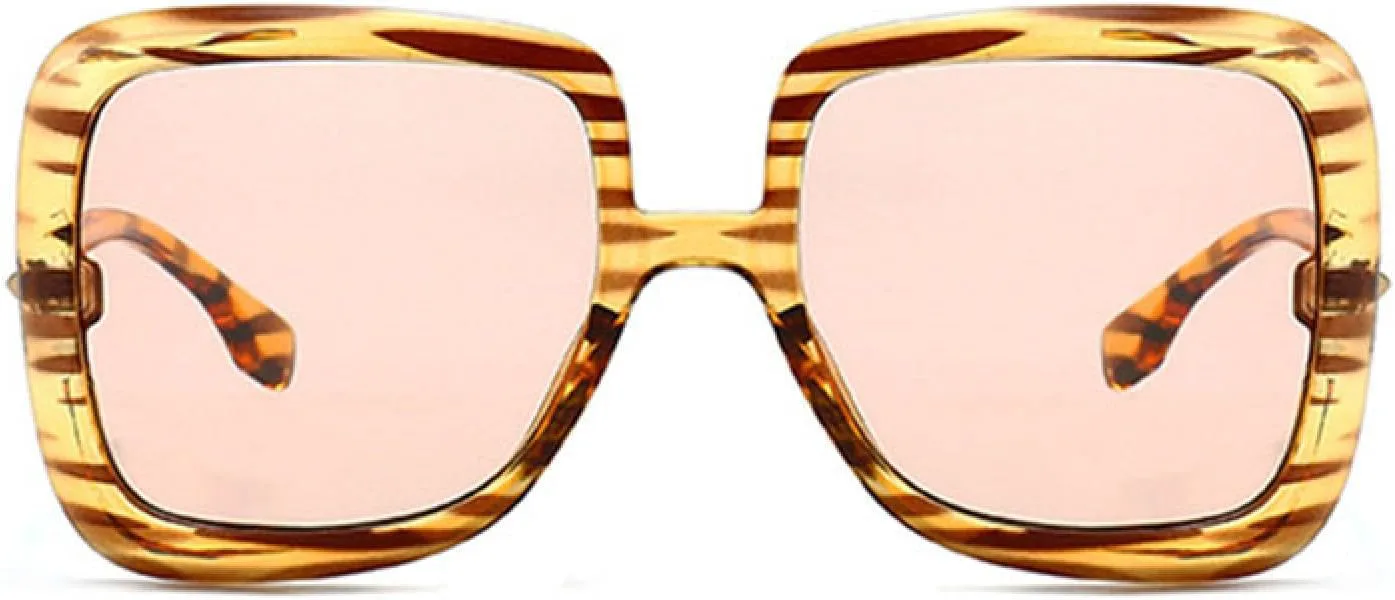 

Винтажные солнцезащитные очки большого размера для женщин, роскошная модная оправа с градиентным покрытием, защита от УФ-излучения UV400 TYUVIVO, Leopard Brown