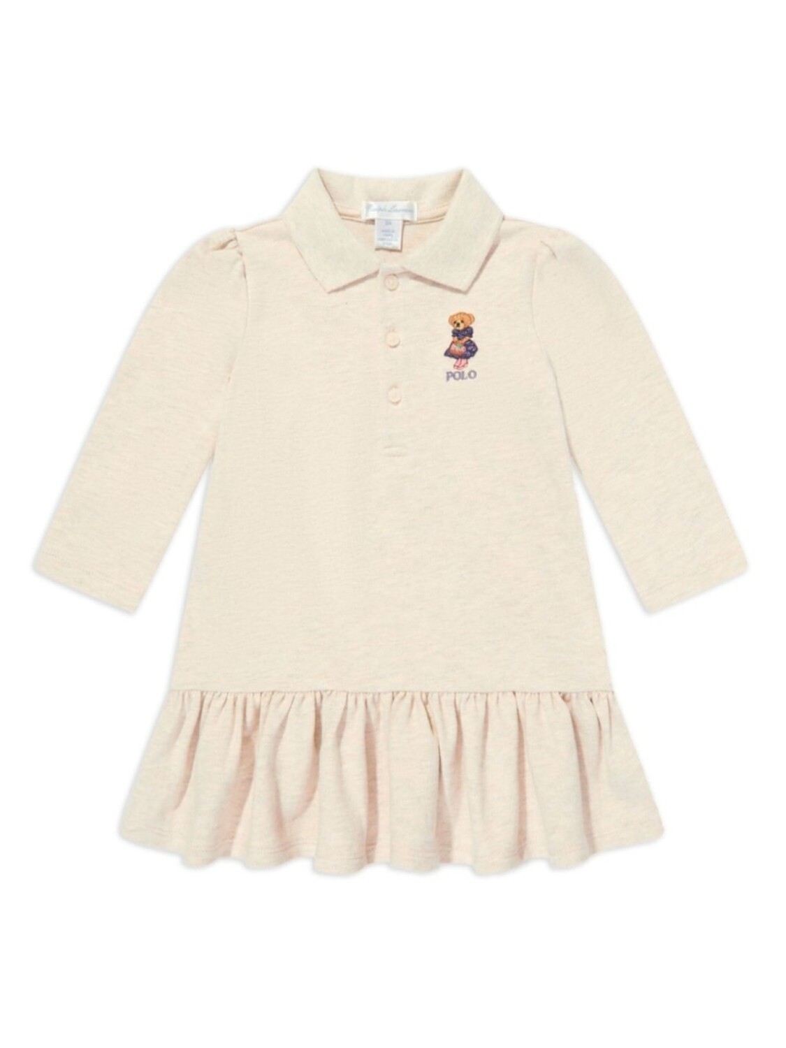 

POLO RALPH LAUREN KIDS Мини-платье с вышитым рисунком Polo Bear, нейтральный