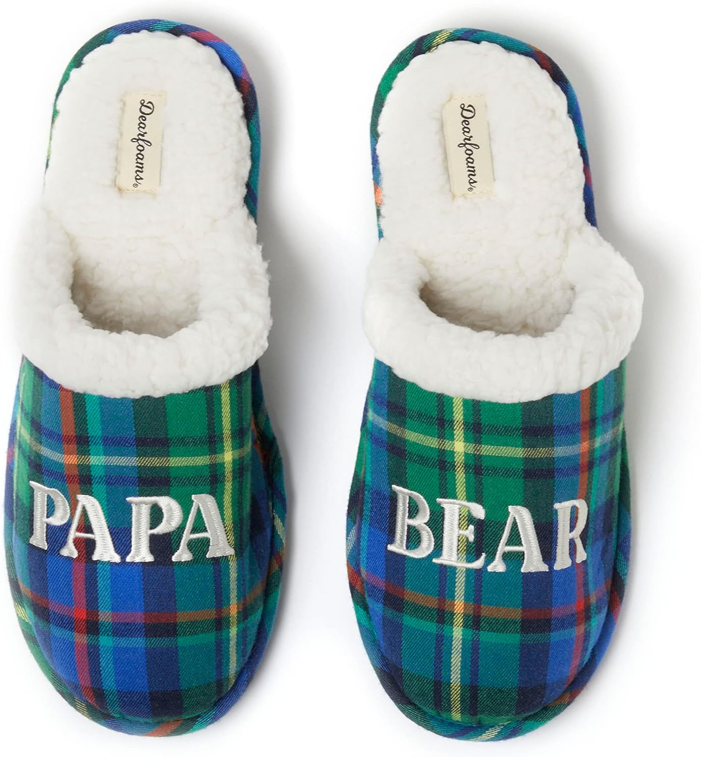 

Тапочки Dearfoams для мужчин Подарок папе Забавные на День отца Папа-медведь, зеленый