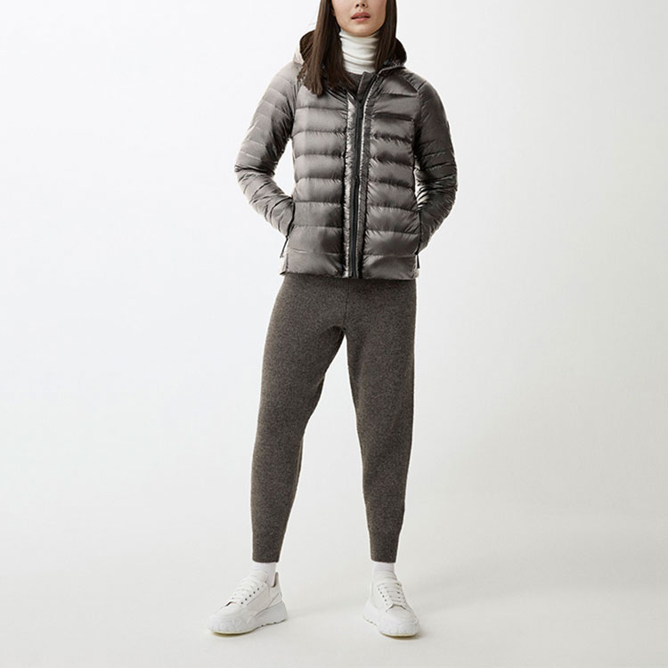 Canada Goose Куртка утепленная Roxboro Series с капюшоном, однотонная, женская, цвет Beichen White — фото 4