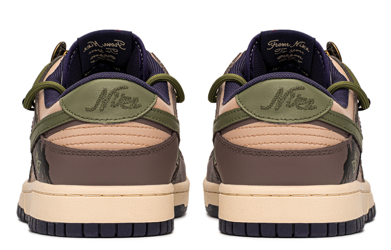 

Кроссовки Nike Dunk Skateboarding Shoes Men Low-top Brown/green/cyan, темно-зеленый