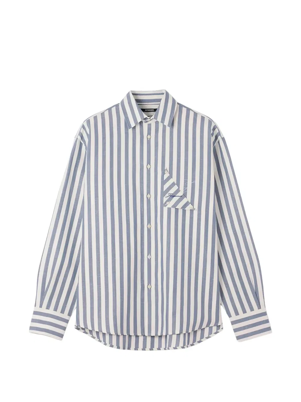 Рубашка Voilier с жаккардовым принтом в полоску JACQUEMUS, синий