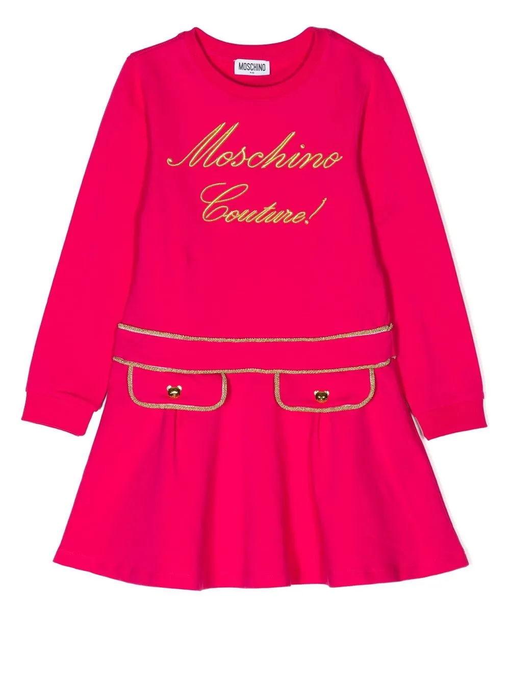 

Платье-толстовка с вышитым логотипом Moschino Kids, розовый