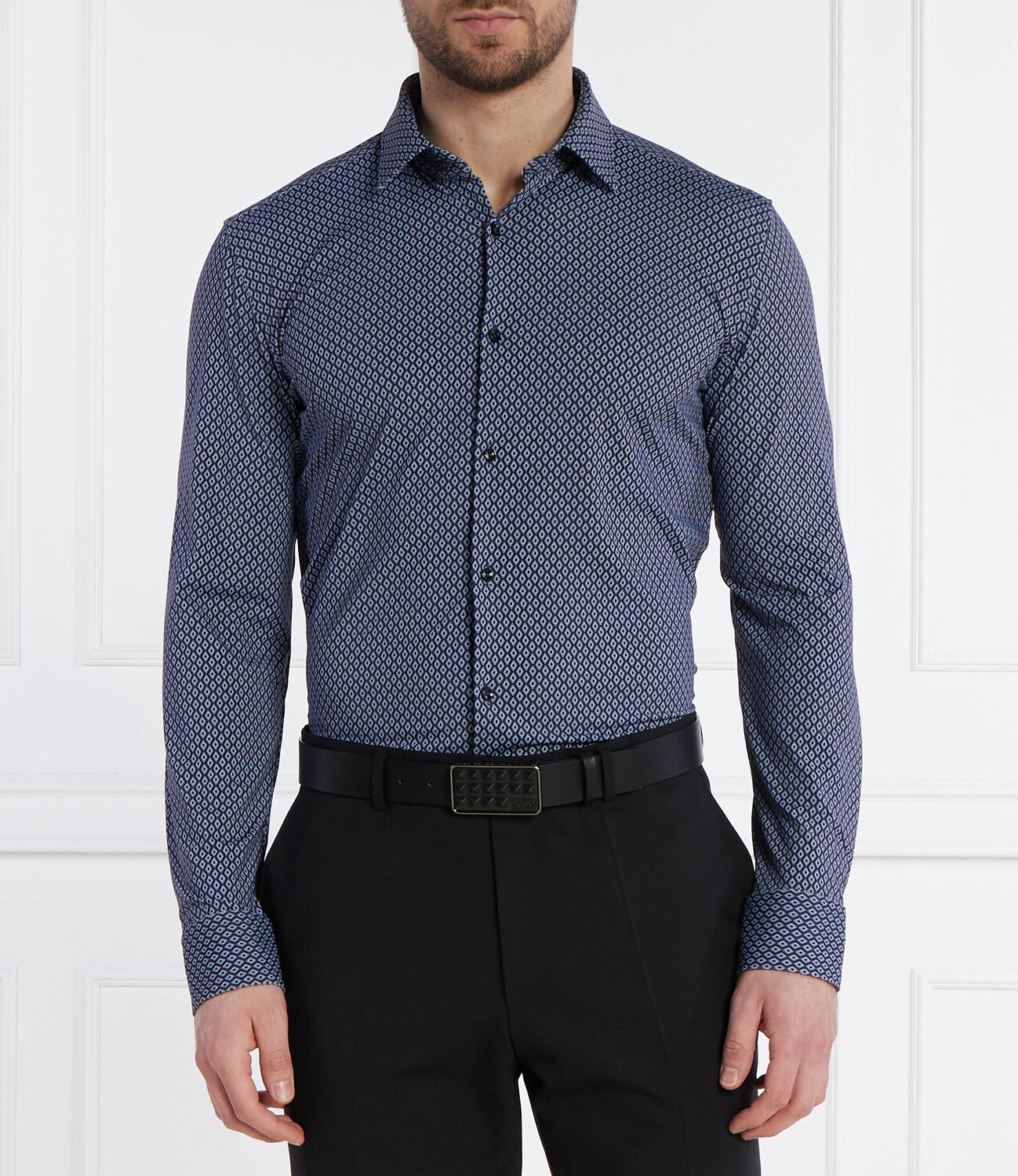 

Рубашка HUGO Kenno Slim Fit stretch, темно-синий