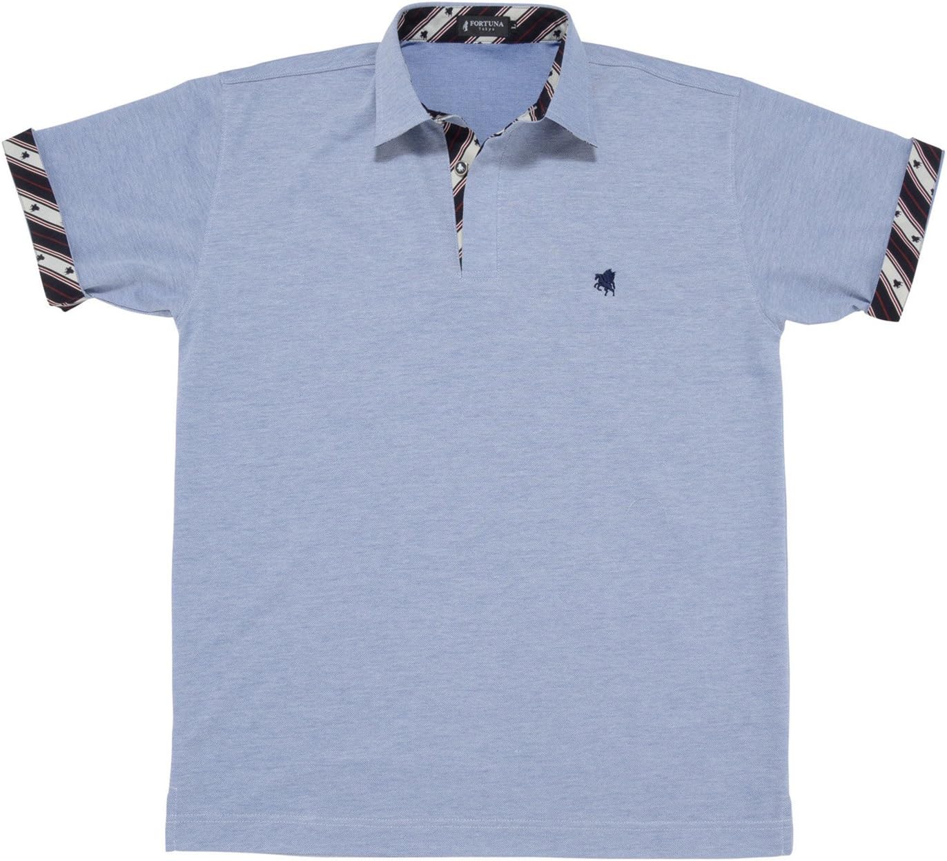 

Мужская рубашка-поло Fortuna Tokyo FT-PH13, с коротким рукавом, вересково-голубой