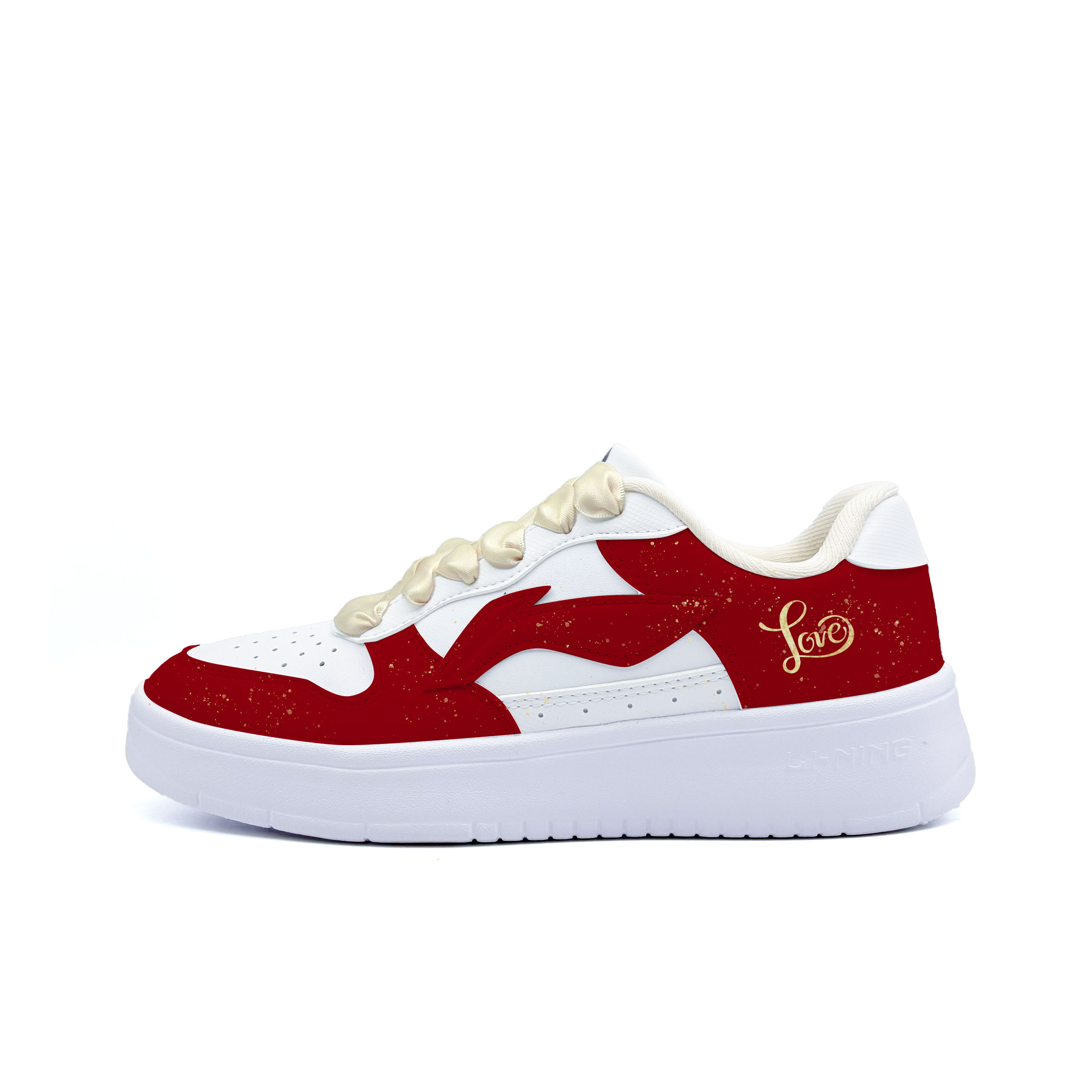 

Li-Ning Floating Boat Love износостойкие и легкие низкие кроссовки для скейтбординга Unisex, белый