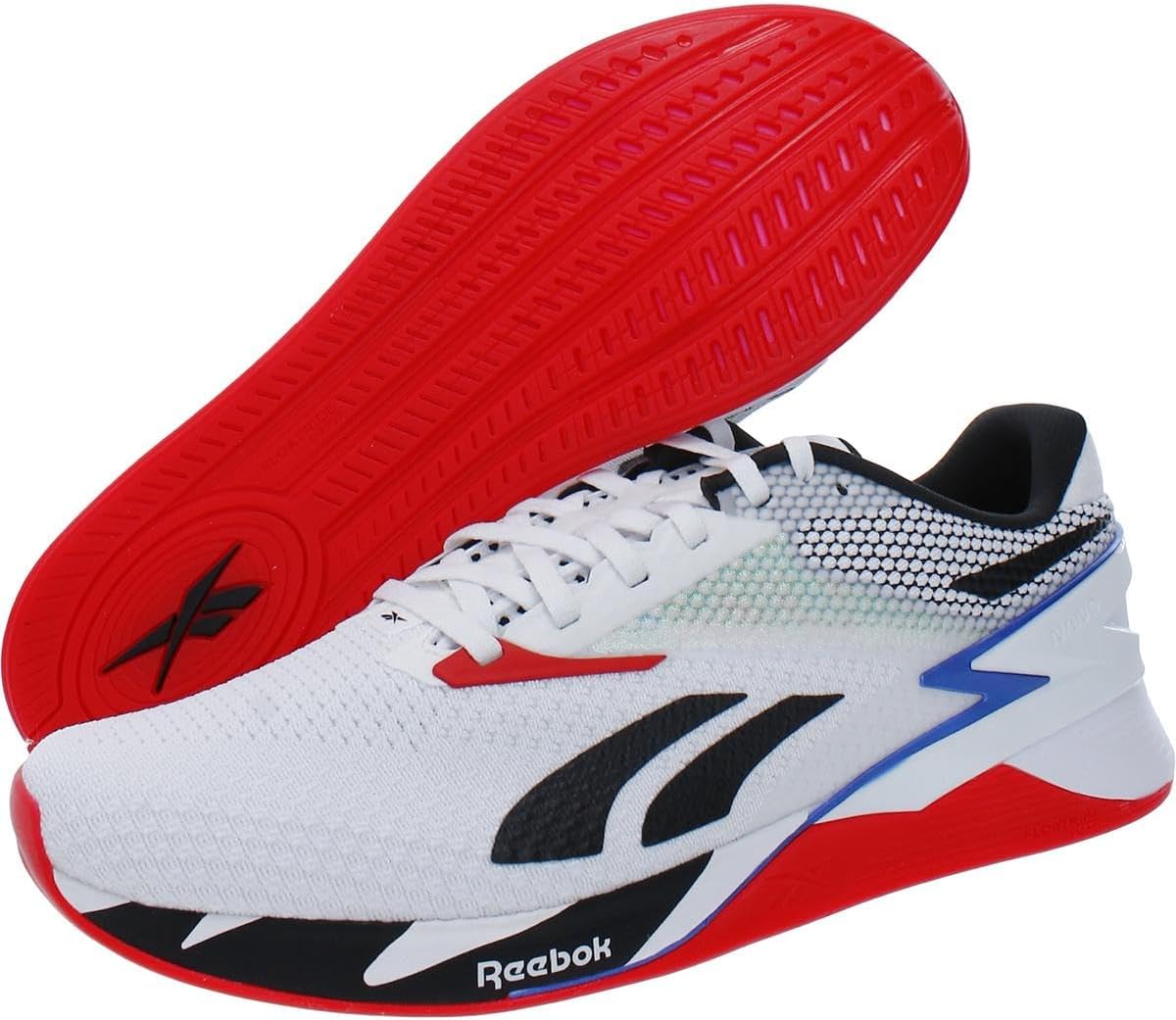 Кроссовки Reebok Nano X3 для взрослых унисекс, белый/черный/синий — фото 2