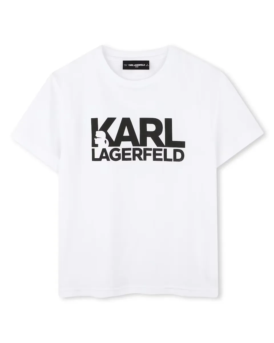 

Футболка для мальчика из хлопка с короткими рукавами Karl Lagerfeld Kids, белый