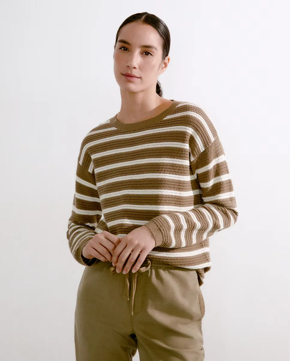 

Женский трикотажный свитер в полоску Énfasis, зеленый