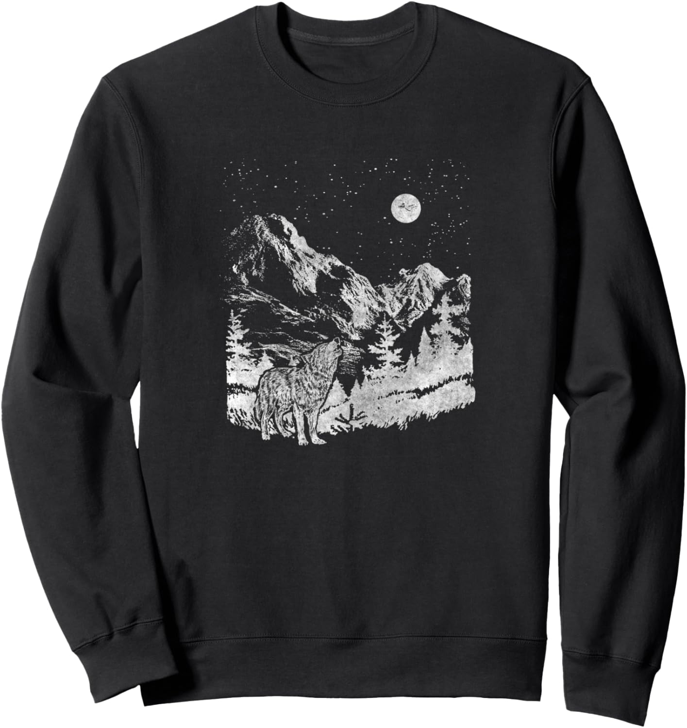 

Толстовка с силуэтом воющего волка и луны в пустыне Trendy Apparel, черный