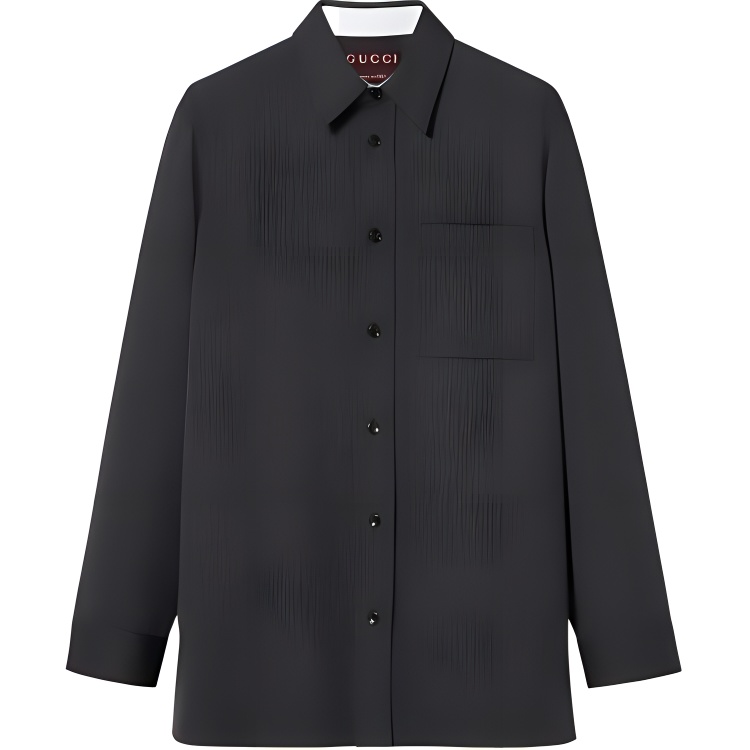 

Рубашка с заниженной линией плеча GUCCI, серо-голубой