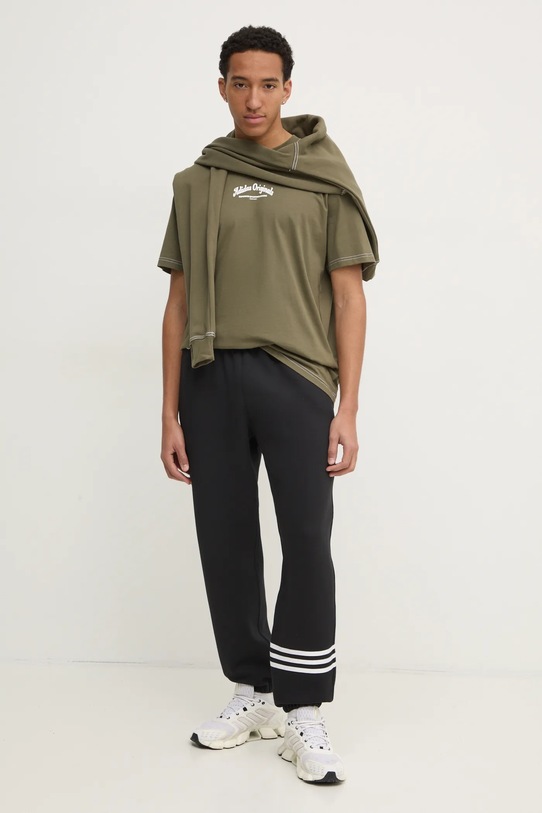 Хлопковая толстовка Wabash Adidas Originals, зеленый — фото 2