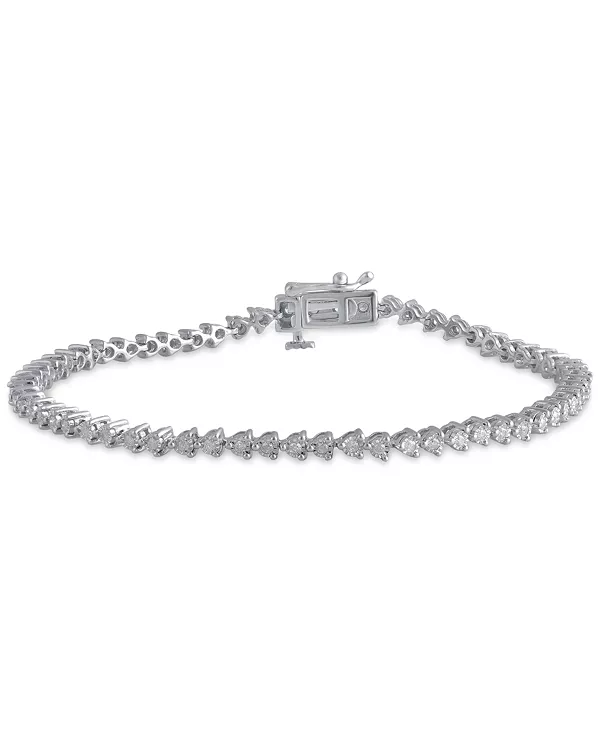 

Теннисный браслет с бриллиантами (1/2 карата) из стерлингового серебра Macy'S, silver