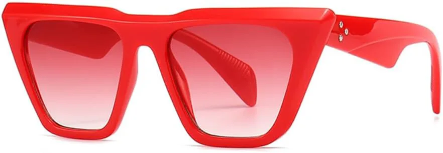 

Ретро-солнцезащитные очки «кошачий глаз» для мужчин и женщин, солнцезащитные очки для женщин, защита от УФ-излучения UV400, зеркальные заклепки HDUBFY, 2