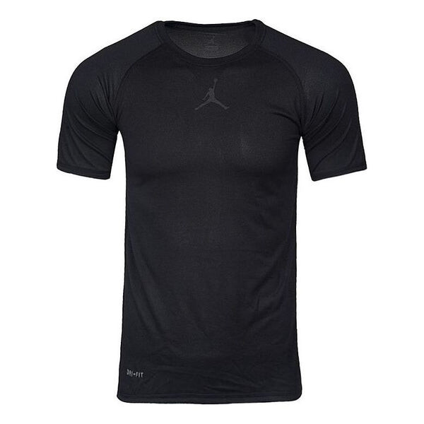 

Футболка Men's Air Jordan Training Quick Dry Solid Color Logo Casual Short Sleeve Black T-Shirt, мультиколор
