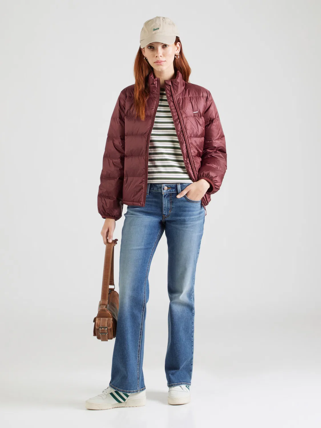 Демисезонный куртка Willa Down Packable куртка Levi S, бургунди — фото 4