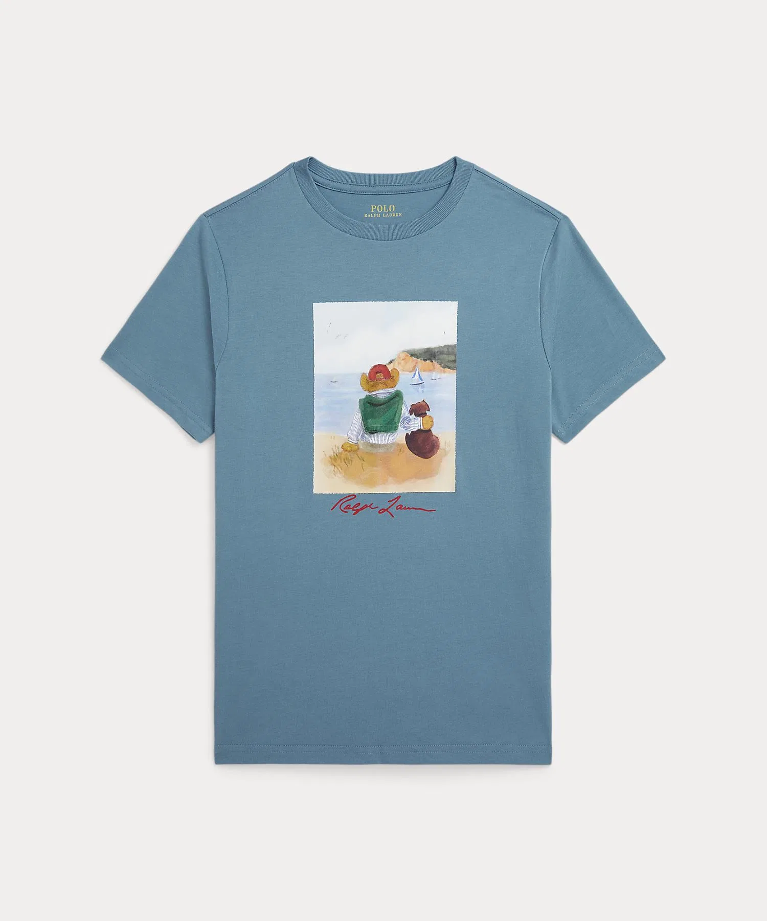 Детская футболка POLO RALPH LAUREN CHILDRENSWEAR с принтом Polo Bear