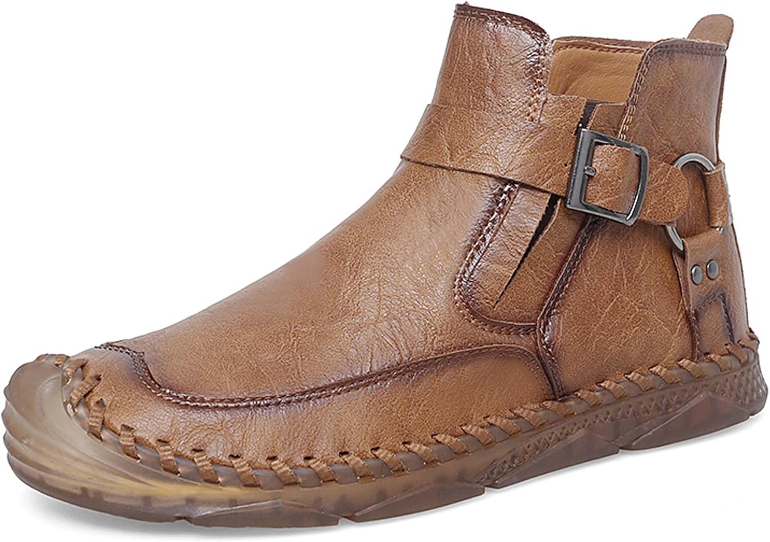 

Мужские высокие трекинговые ботинки с модной металлической пряжкой, для ходьбы, вождения, с поддержкой голеностопа, противоскользящие, удобные, для активного отдыха, кемпинга, путешествий и спорта Generic, желтый