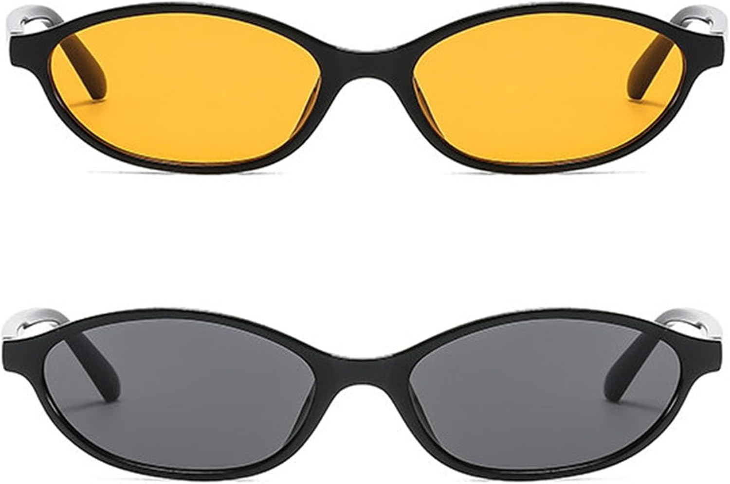 

Винтажные солнцезащитные очки Helena маленькой овальной формы для женщин, модные круглые солнцезащитные очки в стиле хип-хоп для мужчин и женщин, защита от ультрафиолета UV400 S65, Black+yellow