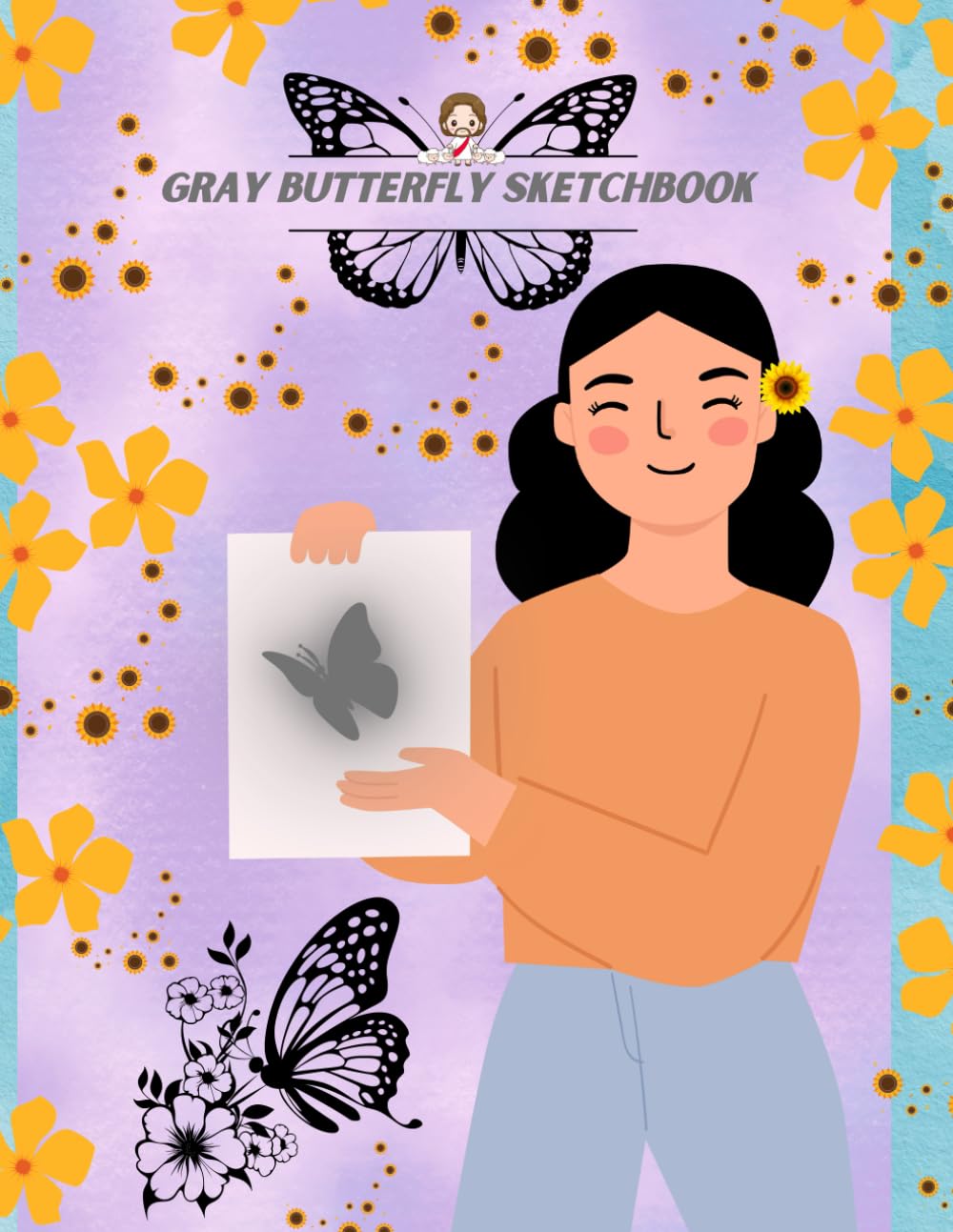 

Sketchbook Gray Butterfly: 8.5x11 blank sketchbook (Independently published)