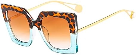 

Солнцезащитные очки 2027 года для женщин, большие солнцезащитные очки в винтажном стиле с металлической оправой, очки для путешествий, крупные очки MTZJH, Leopard Green