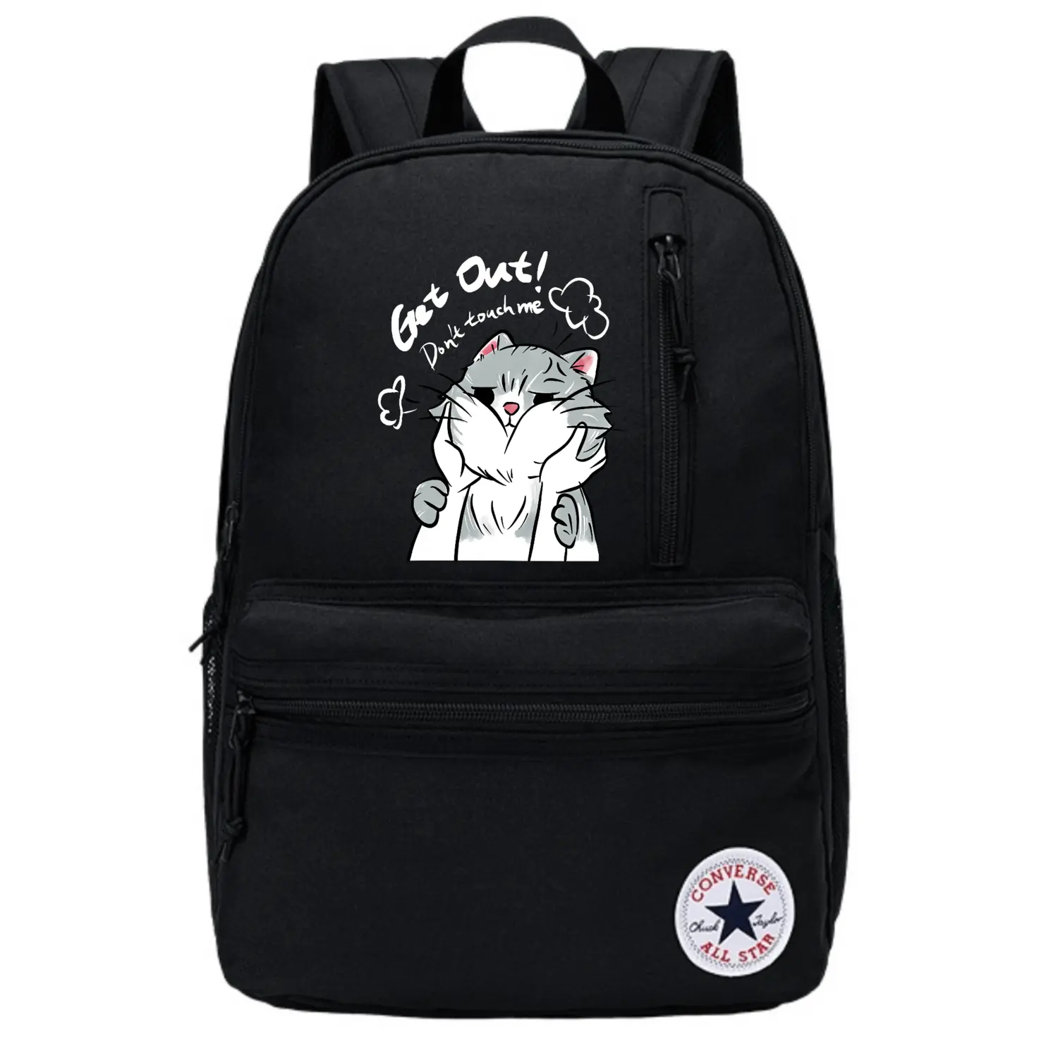 

Converse Полиэстеровый рюкзак обычный унисекс Jet Black, Angry Cat