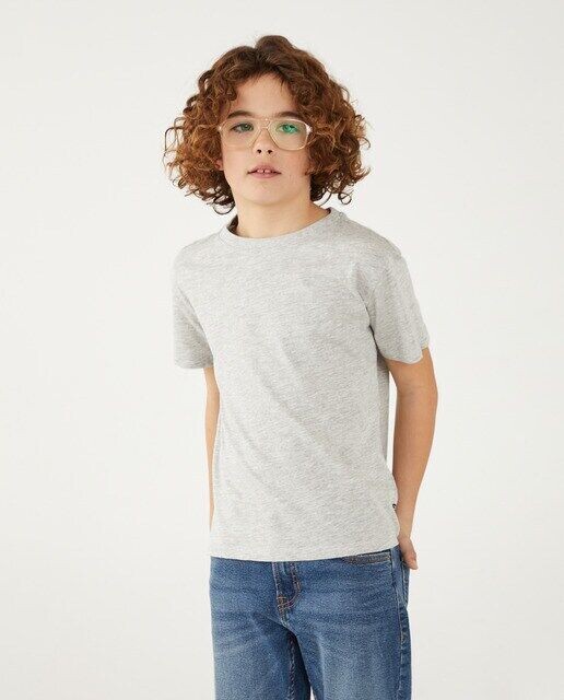 Однотонная футболка с короткими рукавами Kids El Corte Inglés, светло-серый — фото 2
