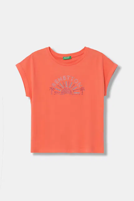 Футболка с джетами United Colors of Benetton, оранжевый