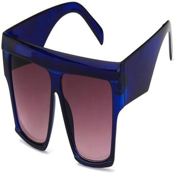 

Женские солнцезащитные очки с плоской верхней частью, пластиковой оправой, градиентными линзами, увеличенного размера, черного цвета, в модном стиле JWMSXYQR, Blue Grey