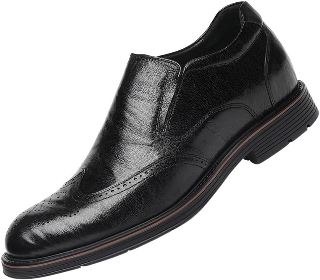 

Мужские лоферы VIBLiSS с невидимым увеличением роста, модные комфортные кожаные туфли с острым носком без шнурков для делового стиля, дышащие башмак-подъемник, черный