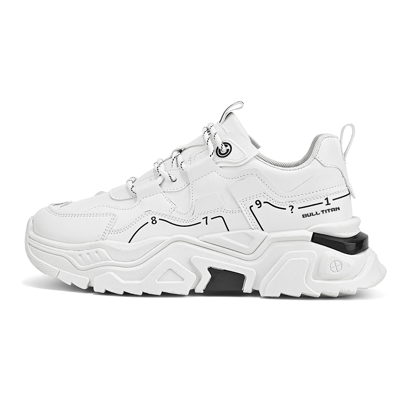 

GONG NIU JU REN Антискользящие износостойкие массивные низкие кроссовки мужские белые, цвет White