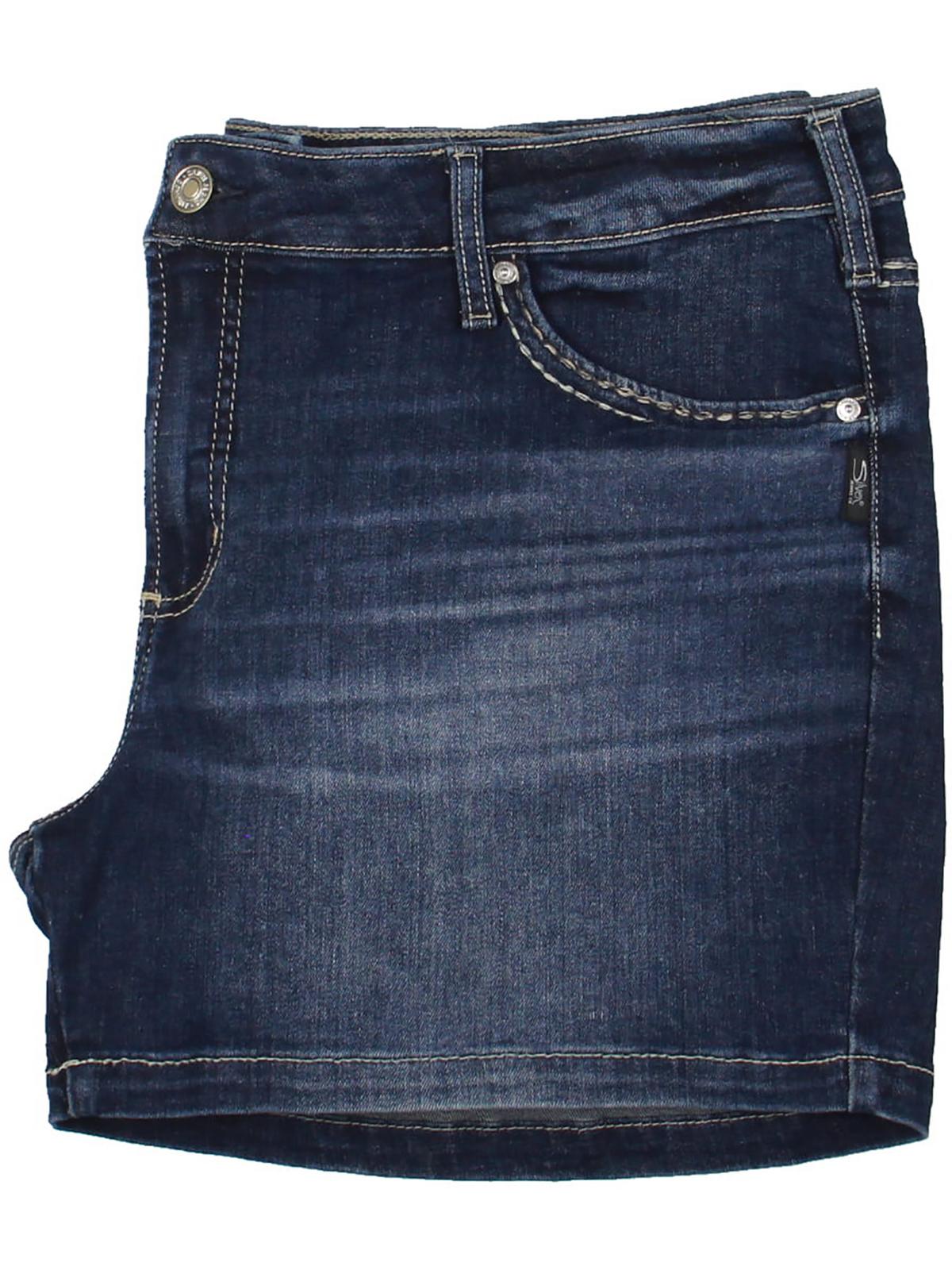 

Плюс женские мини джинсовые шорты средней посадки Silver Jeans Co., индиго