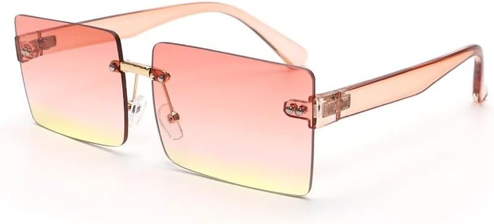 

Модные солнцезащитные очки-клипсы без оправы для женщин, стильные прямоугольные солнцезащитные очки для путешествий, ретро-очки с защитой от УФ-излучения UV400 MTZJH, 8