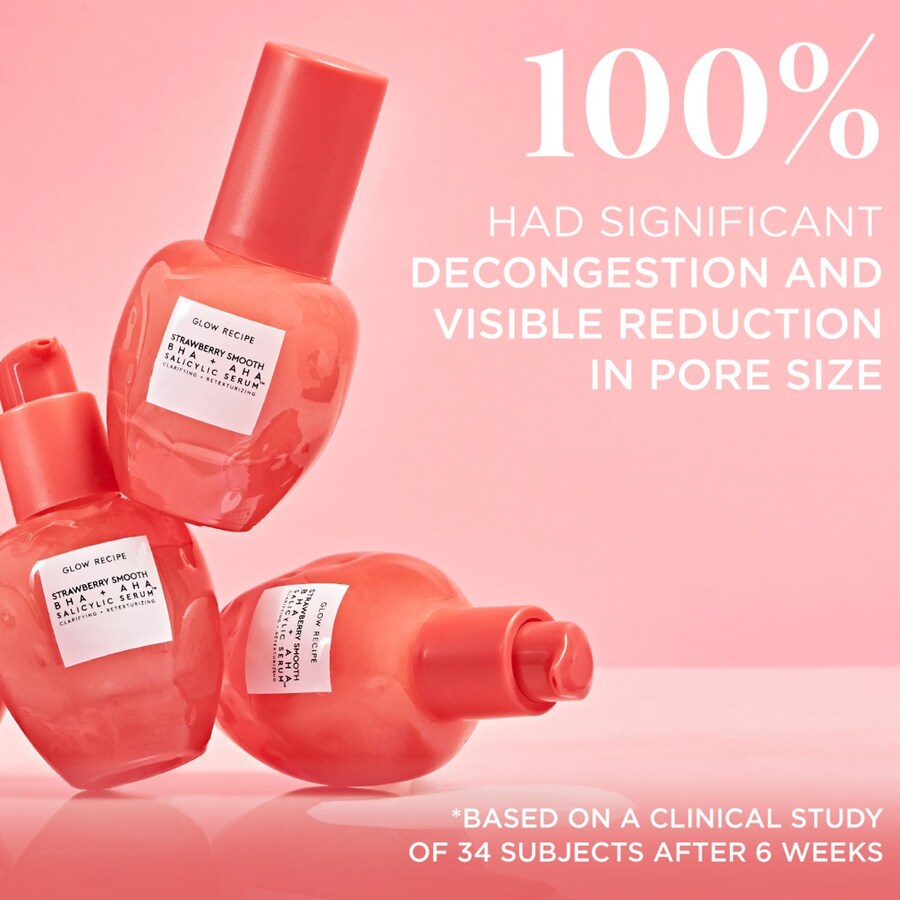 Сыворотка Glow Recipe — Strawberry Smooth с BHA + AHA салициловой кислотой, 30 мл — фото 2