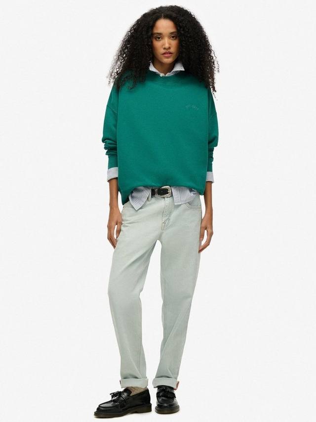 Толстовка для экипажа большого размера с логотипом essential Superdry, цвет Alpine Green — фото 3