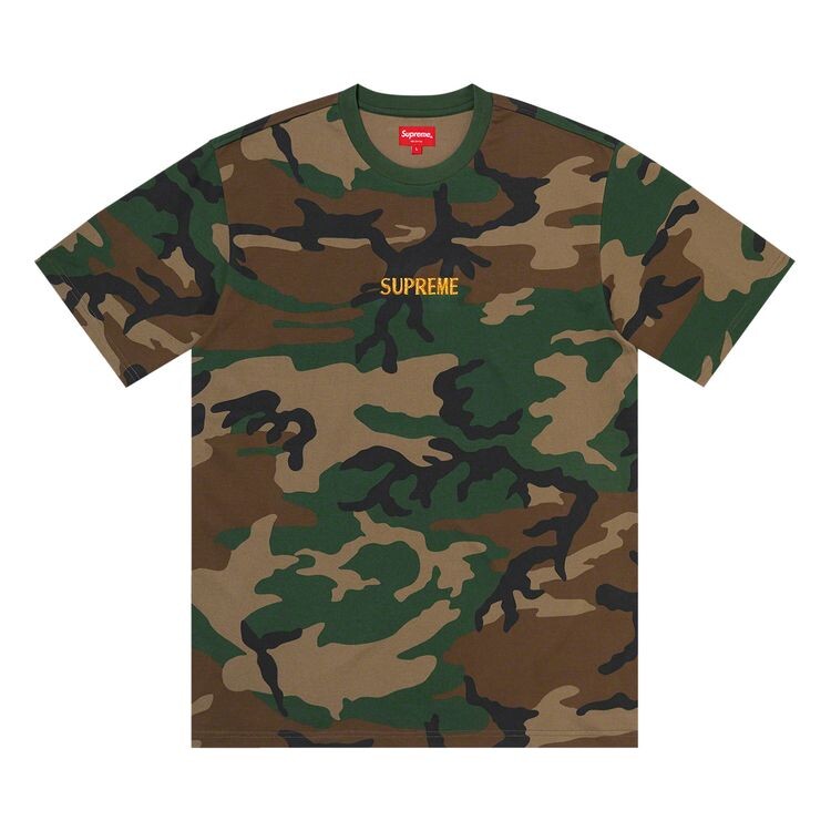 

Топ Supreme Bullion Logo Short-Sleeve Top Woodland Camo, разноцветный