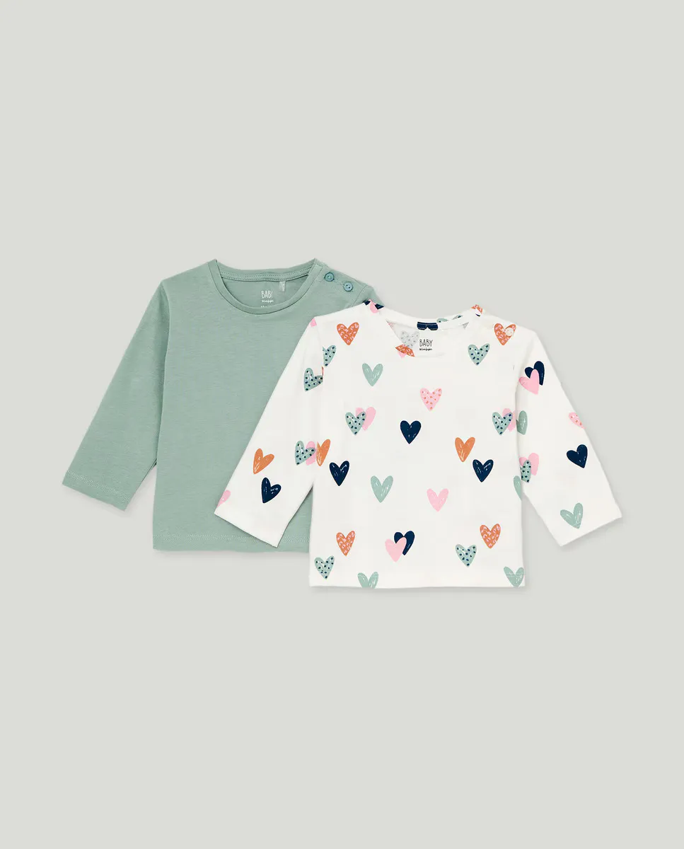 

Набор футболок с длинным рукавом однотонные + AOP для девочки Baby El Corte Inglés, мультиколор