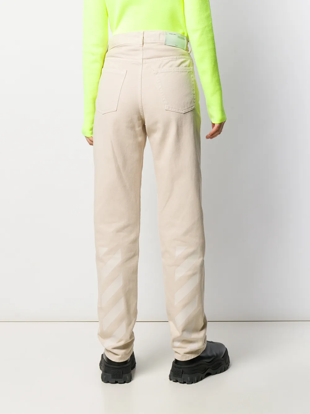 Джинсы прямого кроя с завышенной талией OFF-WHITE, нейтральный — фото 4
